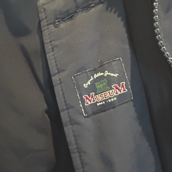 Navy blue winter midi jacket. Duck down very warm. - Picture 3 of 5